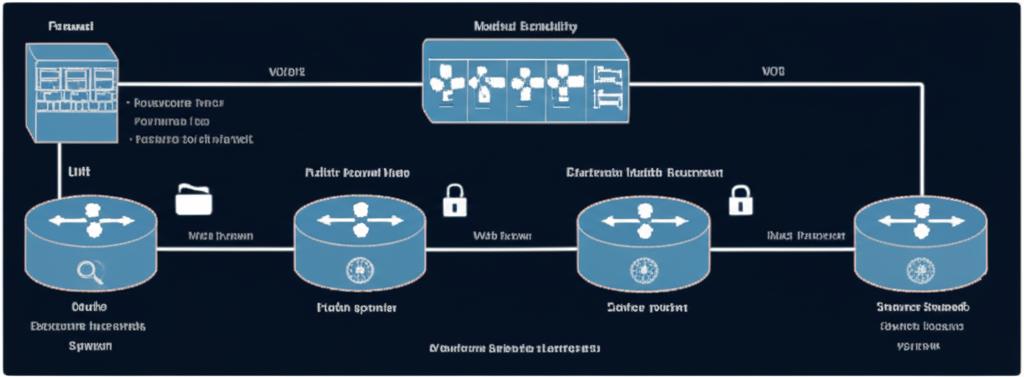 Healthcare network architecture diagram